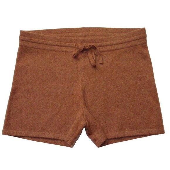 NWT Naadam Cashmere Shorts in Rust Brown Pull-on Knit Short XS - Picture 1 of 4